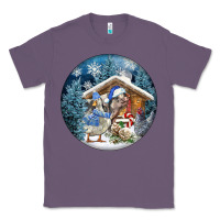 Lavender Winter Farm Animals Classic Tee - FaDigitalArtStudio
