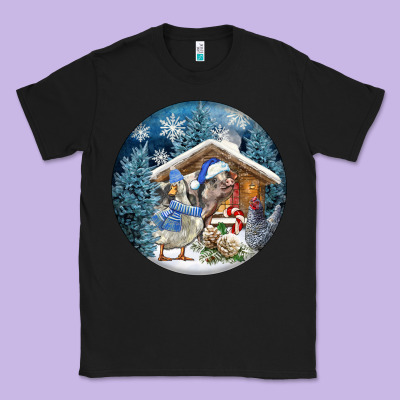 Winter Farm Animals Classic Tee Designed By Fadigitalartstudio