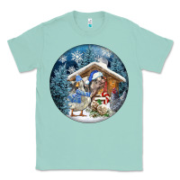 Seafoam Winter Farm Animals Classic Tee - FaDigitalArtStudio