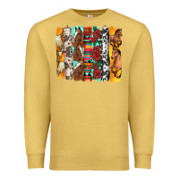 Antique Gold western horses roses and bullskulls wıth cowhide amd serape brushstro Premium Sweatshirt - Artiststas