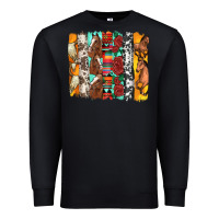 Black western horses roses and bullskulls wıth cowhide amd serape brushstro Premium Sweatshirt - Artiststas