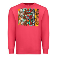 Cardinal western horses roses and bullskulls wıth cowhide amd serape brushstro Premium Sweatshirt - Artiststas