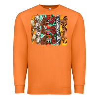 Carrot western horses roses and bullskulls wıth cowhide amd serape brushstro Premium Sweatshirt - Artiststas
