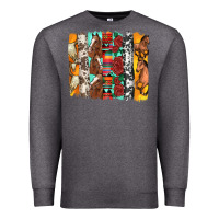 Charcoal Heather western horses roses and bullskulls wıth cowhide amd serape brushstro Premium Sweatshirt - Artiststas