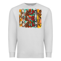 Dove Grey western horses roses and bullskulls wıth cowhide amd serape brushstro Premium Sweatshirt - Artiststas