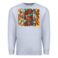 Heather Grey western horses roses and bullskulls wıth cowhide amd serape brushstro Premium Sweatshirt - Artiststas
