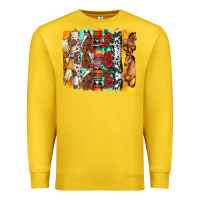 Lemon western horses roses and bullskulls wıth cowhide amd serape brushstro Premium Sweatshirt - Artiststas