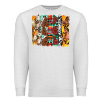 Oatmeal Heather western horses roses and bullskulls wıth cowhide amd serape brushstro Premium Sweatshirt - Artiststas