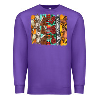 Purple western horses roses and bullskulls wıth cowhide amd serape brushstro Premium Sweatshirt - Artiststas