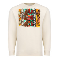 Sandshell western horses roses and bullskulls wıth cowhide amd serape brushstro Premium Sweatshirt - Artiststas