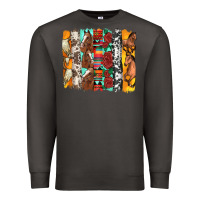 Smoke western horses roses and bullskulls wıth cowhide amd serape brushstro Premium Sweatshirt - Artiststas