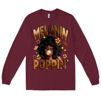Burgundy melanin poppin Long Sleeve Tee - Zillion Design Studio
