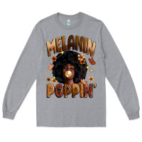 Heather Grey melanin poppin Long Sleeve Tee - Zillion Design Studio