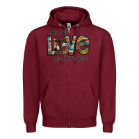 Burgundy for the love love of the horses Zipper Hoodie - CowhideDigitalArt