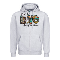 Heather Grey for the love love of the horses Zipper Hoodie - CowhideDigitalArt