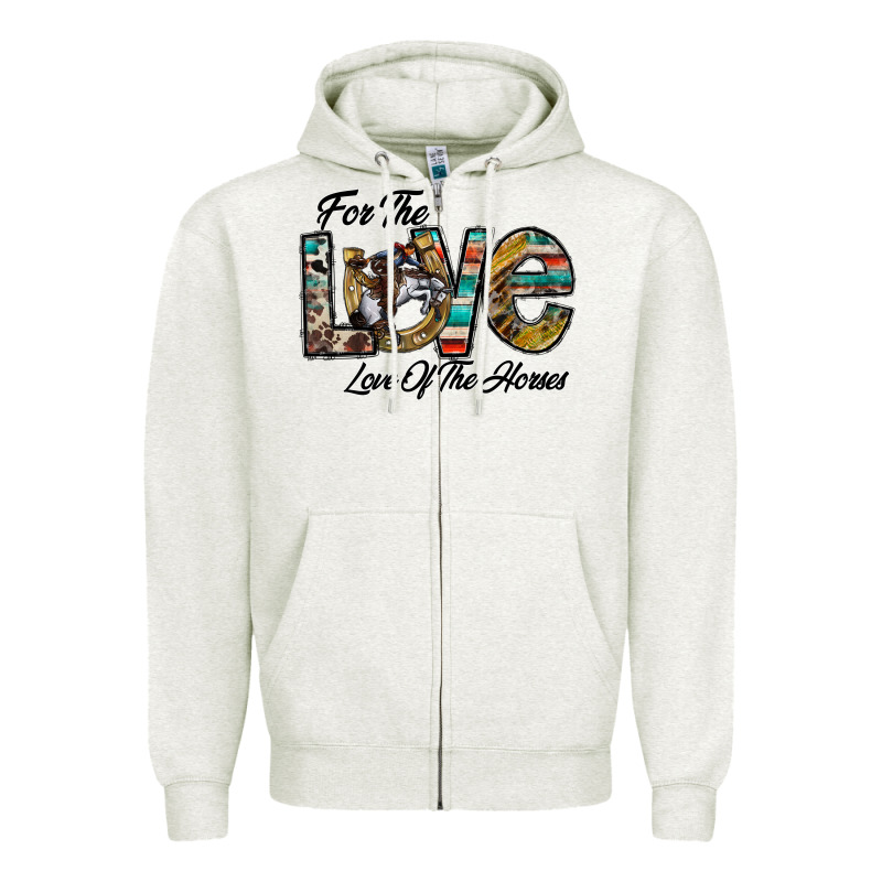 For The Love Love Of The Horses Zipper Hoodie by CowhideDigitalArt | Teevron