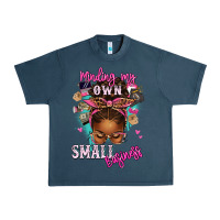 Midnight Navy minding my own small business afro messy bun Urban Heavy Tee - texasbilliewilder