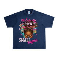 Navy minding my own small business afro messy bun Urban Heavy Tee - texasbilliewilder