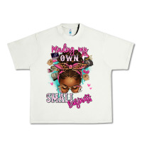 Pistachio minding my own small business afro messy bun Urban Heavy Tee - texasbilliewilder