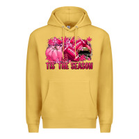 Antique Gold Tis' the season Football Breast Cancer Premium Hoodie - NancyCooperArtShop