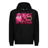 Black Tis' the season Football Breast Cancer Premium Hoodie - NancyCooperArtShop