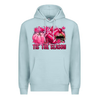 Blue Mist Tis' the season Football Breast Cancer Premium Hoodie - NancyCooperArtShop