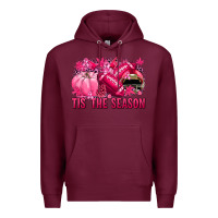 Burgundy Tis' the season Football Breast Cancer Premium Hoodie - NancyCooperArtShop