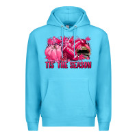 Ocean Blue Tis' the season Football Breast Cancer Premium Hoodie - NancyCooperArtShop