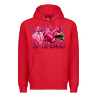 Red Tis' the season Football Breast Cancer Premium Hoodie - NancyCooperArtShop