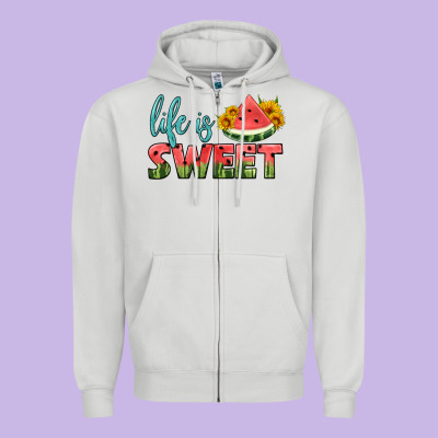 Life Is Sweet Zipper Hoodie Designed By Hra Design Shop