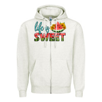 Oatmeal Heather life is sweet Zipper Hoodie - HRA Design Shop