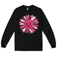 Breast Awareness Cancer Pink Sunflower Long Sleeve Tee | Teevron