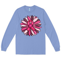 Colony Blue breast awareness cancer pink sunflower Long Sleeve Tee - RanaPortraitStore