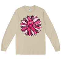 Mushroom breast awareness cancer pink sunflower Long Sleeve Tee - RanaPortraitStore