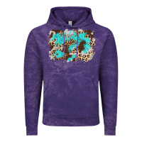 Cloud Purple cowhide leopard turquoise background Vintage Hoodie - AdoDesignShop