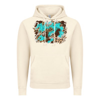 Vintage Artic cowhide leopard turquoise background Vintage Hoodie - AdoDesignShop
