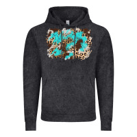 Vintage Black cowhide leopard turquoise background Vintage Hoodie - AdoDesignShop