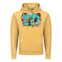 Vintage Mustard cowhide leopard turquoise background Vintage Hoodie - AdoDesignShop