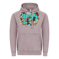 Vintage Zinc cowhide leopard turquoise background Vintage Hoodie - AdoDesignShop