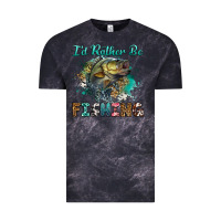 Cloud Black i'd rather be fishing Vintage Tee - RanaPortraitStore