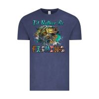 Vintage Denim i'd rather be fishing Vintage Tee - RanaPortraitStore
