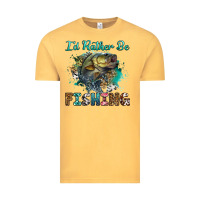 Vintage Mustard i'd rather be fishing Vintage Tee - RanaPortraitStore