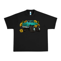 Black monster truck with sunflower western Urban Heavy Tee - texasbilliewilder