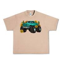 Burro monster truck with sunflower western Urban Heavy Tee - texasbilliewilder