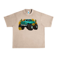 French Oak monster truck with sunflower western Urban Heavy Tee - texasbilliewilder