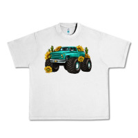 Lunar Rock monster truck with sunflower western Urban Heavy Tee - texasbilliewilder