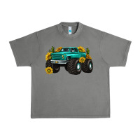 Tornado monster truck with sunflower western Urban Heavy Tee - texasbilliewilder