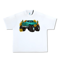 White monster truck with sunflower western Urban Heavy Tee - texasbilliewilder