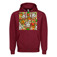 Burgundy christmas leopard duck Zipper Hoodie - FaDigitalArtStudio