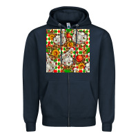 Navy christmas leopard duck Zipper Hoodie - FaDigitalArtStudio